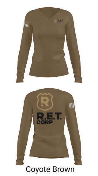Womens Long Sleeve Vneck Shirt, RET CORP, Police, Teamtime, Team time, sublimation, custom sports apparel, team uniforms, spirit wear, spiritwear, sports uniforms, custom shirts, team store, custom team store, fundraiser sports, apparel fundraiser