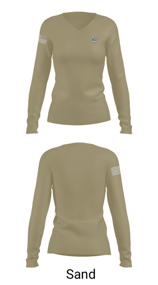 Women's Long Sleeve Vneck Shirt, Haskell Police Department, Police, Teamtime, Team time, sublimation, custom sports apparel, team uniforms, spirit wear, spiritwear, sports uniforms, custom shirts, team store, custom team store, fundraiser sports, apparel fundraiser