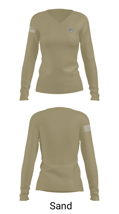 Haskell Police Department 21588241 Women's Long Sleeve V-neck Shirt - 92