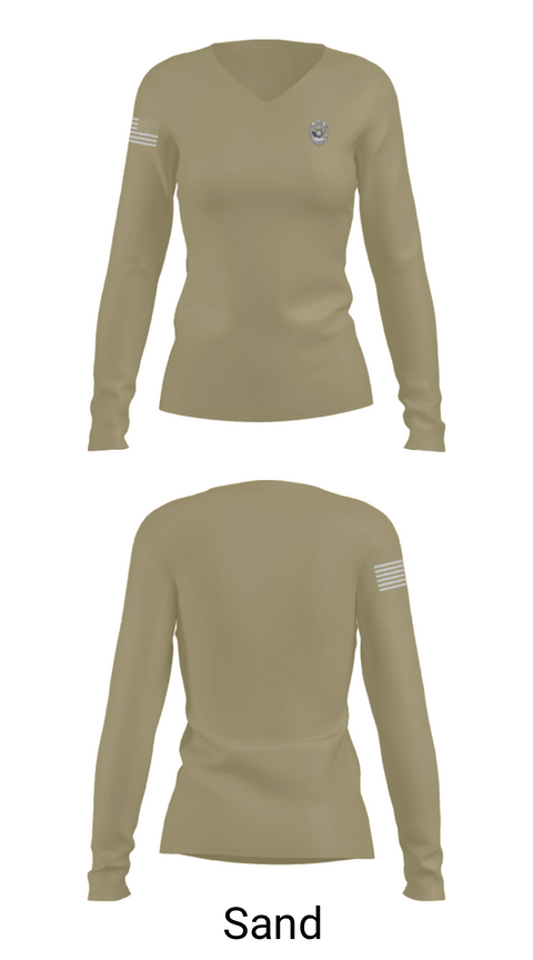 Women's Long Sleeve Vneck Shirt, Haskell Police Department, Police, Teamtime, Team time, sublimation, custom sports apparel, team uniforms, spirit wear, spiritwear, sports uniforms, custom shirts, team store, custom team store, fundraiser sports, apparel fundraiser