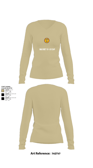 Womens Long Sleeve Vneck Shirt, BAD BET 2-12 CAV, , Teamtime, Team time, sublimation, custom sports apparel, team uniforms, spirit wear, spiritwear, sports uniforms, custom shirts, team store, custom team store, fundraiser sports, apparel fundraiser