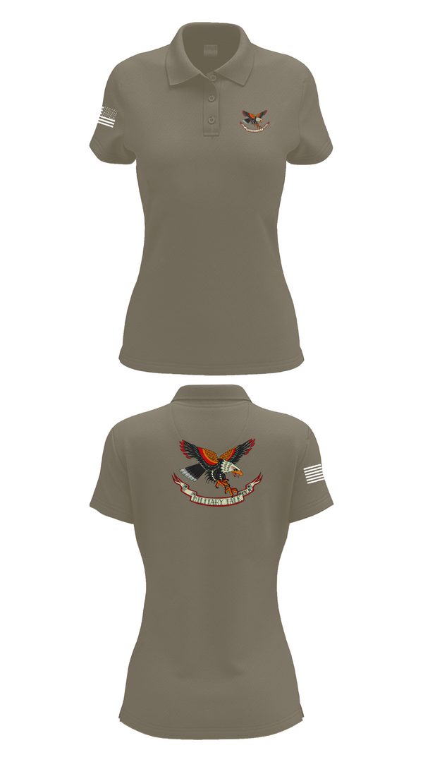 Womens Short Sleeve Performance Polo, Military Talk by JC, Army, Teamtime, Team time, sublimation, custom sports apparel, team uniforms, spirit wear, spiritwear, sports uniforms, custom shirts, team store, custom team store, fundraiser sports, apparel fundraiser