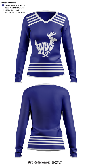 Womens Long Sleeve Vneck Shirt, White Deer Junior High School Cheer, Cheer, Teamtime, Team time, sublimation, custom sports apparel, team uniforms, spirit wear, spiritwear, sports uniforms, custom shirts, team store, custom team store, fundraiser sports, apparel fundraiser