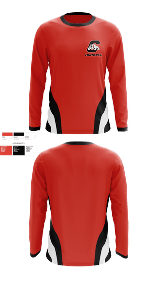 Long Sleeve Performance Shirt, Central High School Football, Football, Teamtime, Team time, sublimation, custom sports apparel, team uniforms, spirit wear, spiritwear, sports uniforms, custom shirts, team store, custom team store, fundraiser sports, apparel fundraiser