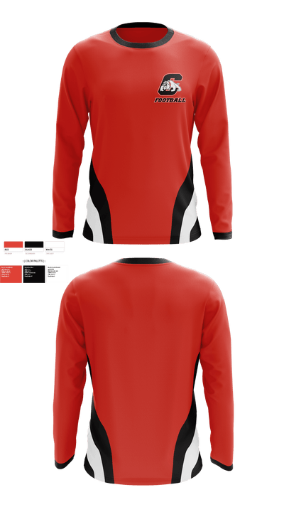 Central High School Football 32828565 Long Sleeve Performance Shirt - 1