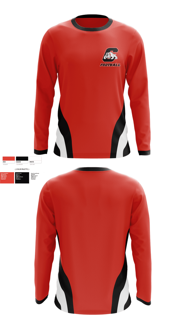 Long Sleeve Performance Shirt, Central High School Football, Football, Teamtime, Team time, sublimation, custom sports apparel, team uniforms, spirit wear, spiritwear, sports uniforms, custom shirts, team store, custom team store, fundraiser sports, apparel fundraiser