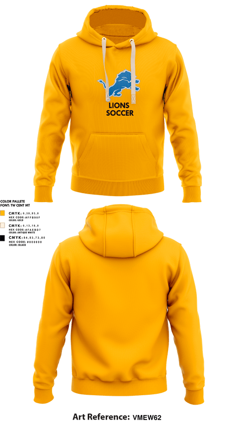Hoodie, Lions, Men's Soccer, Teamtime, Team time, sublimation, custom sports apparel, team uniforms, spirit wear, spiritwear, sports uniforms, custom shirts, team store, custom team store, fundraiser sports, apparel fundraiser