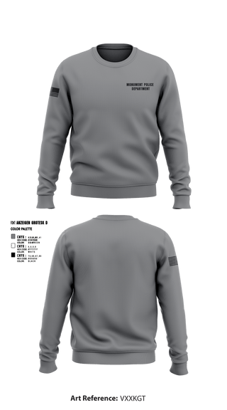 Crew Neck Sweatshirt, Monument Police Department, Police, Teamtime, Team time, sublimation, custom sports apparel, team uniforms, spirit wear, spiritwear, sports uniforms, custom shirts, team store, custom team store, fundraiser sports, apparel fundraiser