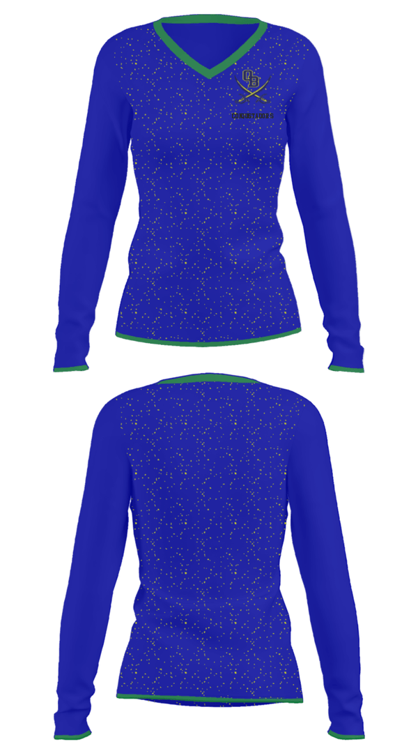 Women's Long Sleeve Vneck Shirt, Conquistadors, Softball, Teamtime, Team time, sublimation, custom sports apparel, team uniforms, spirit wear, spiritwear, sports uniforms, custom shirts, team store, custom team store, fundraiser sports, apparel fundraiser