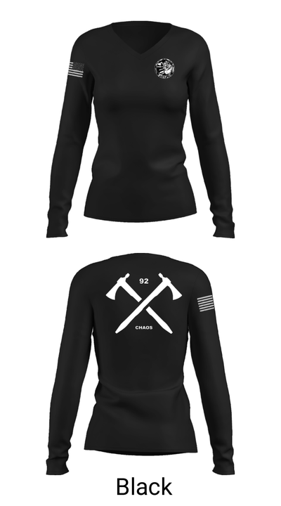 C Co 92nd CA 93661322 Women's Long Sleeve V-neck Shirt - 19