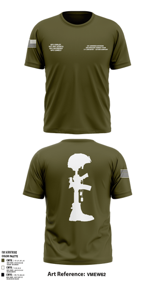 Short Sleeve Performance Shirt, 1st Armored Division - 3rd Brigade Combat Team - 2-5 Infantry Action Company, Army, Teamtime, Team time, sublimation, custom sports apparel, team uniforms, spirit wear, spiritwear, sports uniforms, custom shirts, team store, custom team store, fundraiser sports, apparel fundraiser