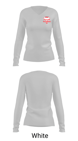 Women's Long Sleeve Vneck Shirt, Archer High School Tennis, Tennis, Teamtime, Team time, sublimation, custom sports apparel, team uniforms, spirit wear, spiritwear, sports uniforms, custom shirts, team store, custom team store, fundraiser sports, apparel fundraiser