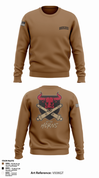 Crew Neck Sweatshirt, BRAVO BULLS, Army, Teamtime, Team time, sublimation, custom sports apparel, team uniforms, spirit wear, spiritwear, sports uniforms, custom shirts, team store, custom team store, fundraiser sports, apparel fundraiser