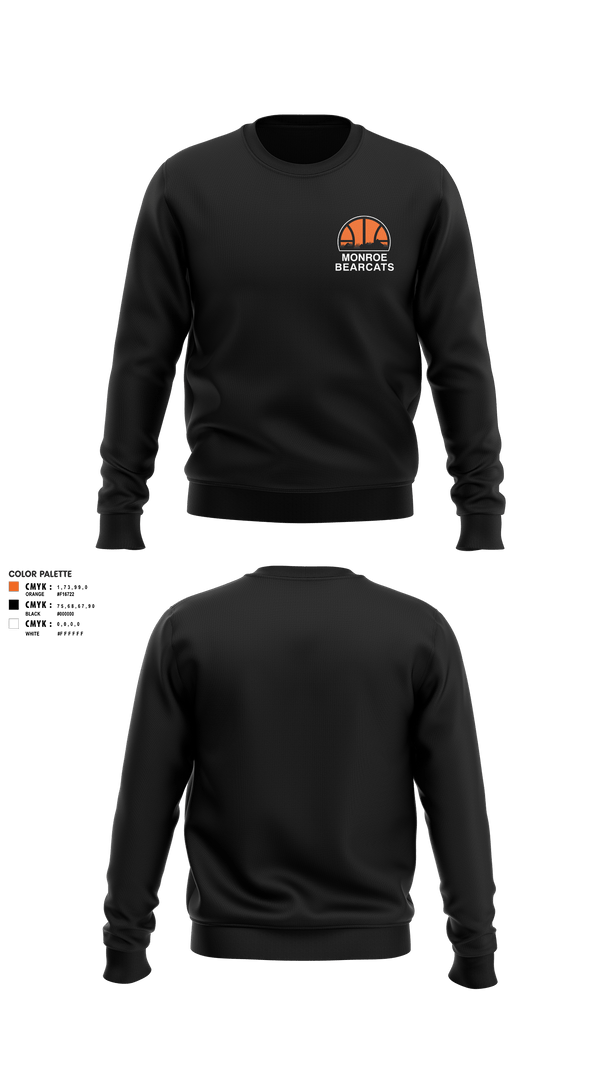 Crew Neck Sweatshirt, Monroe High School Basketball, Women's Basketball, Teamtime, Team time, sublimation, custom sports apparel, team uniforms, spirit wear, spiritwear, sports uniforms, custom shirts, team store, custom team store, fundraiser sports, apparel fundraiser