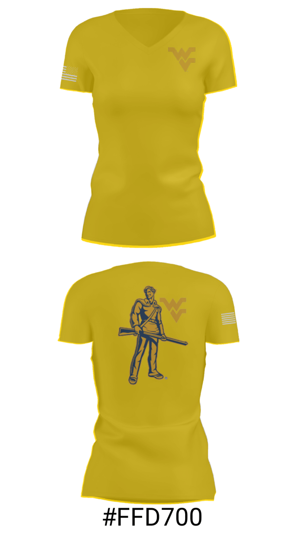 Women's Short Sleeve Vneck Shirt, West Virginia University Track, Track & Field, Teamtime, Team time, sublimation, custom sports apparel, team uniforms, spirit wear, spiritwear, sports uniforms, custom shirts, team store, custom team store, fundraiser sports, apparel fundraiser