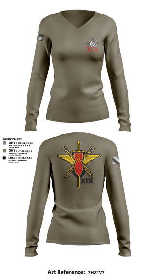 Womens Long Sleeve Vneck Shirt, 19th EOD, Air Force, Teamtime, Team time, sublimation, custom sports apparel, team uniforms, spirit wear, spiritwear, sports uniforms, custom shirts, team store, custom team store, fundraiser sports, apparel fundraiser