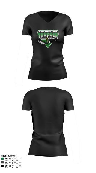Womens Short Sleeve Vneck Shirt, Chippewa Youth Hockey, Spirit Store, Teamtime, Team time, sublimation, custom sports apparel, team uniforms, spirit wear, spiritwear, sports uniforms, custom shirts, team store, custom team store, fundraiser sports, apparel fundraiser