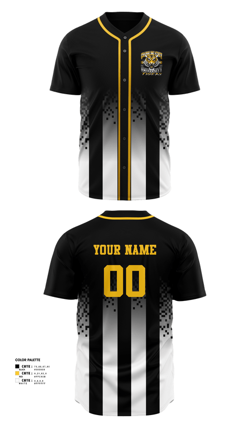 Full Button Baseball Jersey, GRAMBLING STATE UNIVERSITY TIGERS, Baseball, Teamtime, Team time, sublimation, custom sports apparel, team uniforms, spirit wear, spiritwear, sports uniforms, custom shirts, team store, custom team store, fundraiser sports, apparel fundraiser