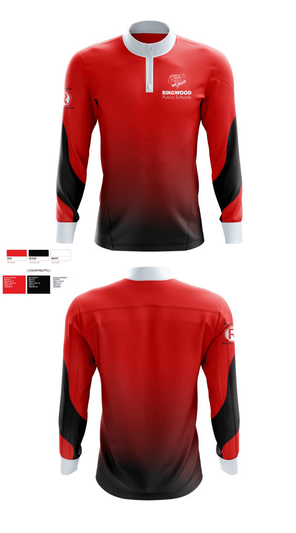 Quarter Zip Jacket, Ringwood High School Band, Spirit Store, Teamtime, Team time, sublimation, custom sports apparel, team uniforms, spirit wear, spiritwear, sports uniforms, custom shirts, team store, custom team store, fundraiser sports, apparel fundraiser