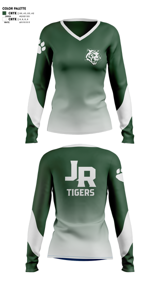 Womens Long Sleeve Vneck Shirt, Jackson-Reed (Wilson) High School, Spirit Store, Teamtime, Team time, sublimation, custom sports apparel, team uniforms, spirit wear, spiritwear, sports uniforms, custom shirts, team store, custom team store, fundraiser sports, apparel fundraiser