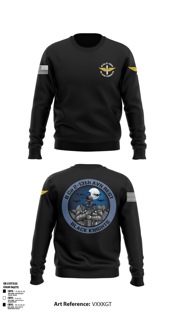 Crew Neck Sweatshirt, Bravo Company, 2-13th AVN REGT, Army, Teamtime, Team time, sublimation, custom sports apparel, team uniforms, spirit wear, spiritwear, sports uniforms, custom shirts, team store, custom team store, fundraiser sports, apparel fundraiser