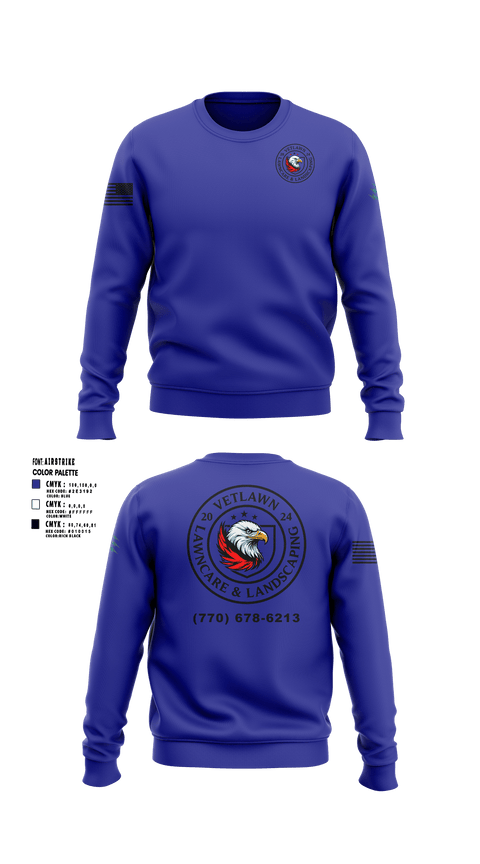 Crew Neck Sweatshirt, VetLawn, Army, Teamtime, Team time, sublimation, custom sports apparel, team uniforms, spirit wear, spiritwear, sports uniforms, custom shirts, team store, custom team store, fundraiser sports, apparel fundraiser