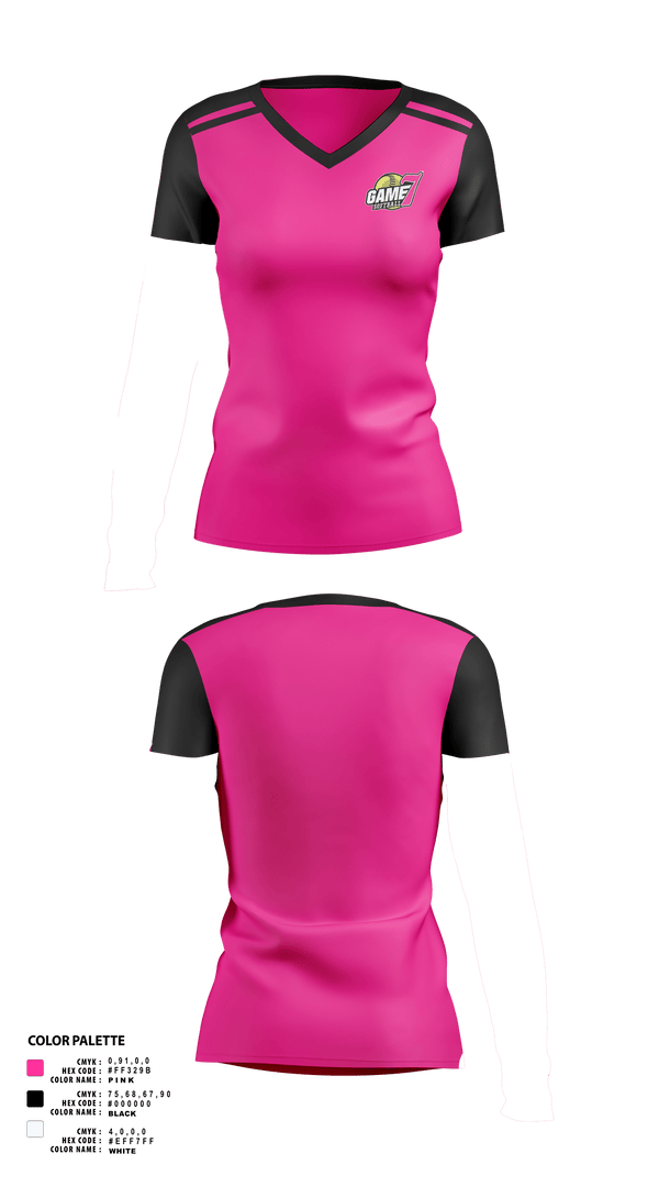 Womens Short Sleeve Vneck Shirt, Game7 Softball, Softball, Teamtime, Team time, sublimation, custom sports apparel, team uniforms, spirit wear, spiritwear, sports uniforms, custom shirts, team store, custom team store, fundraiser sports, apparel fundraiser