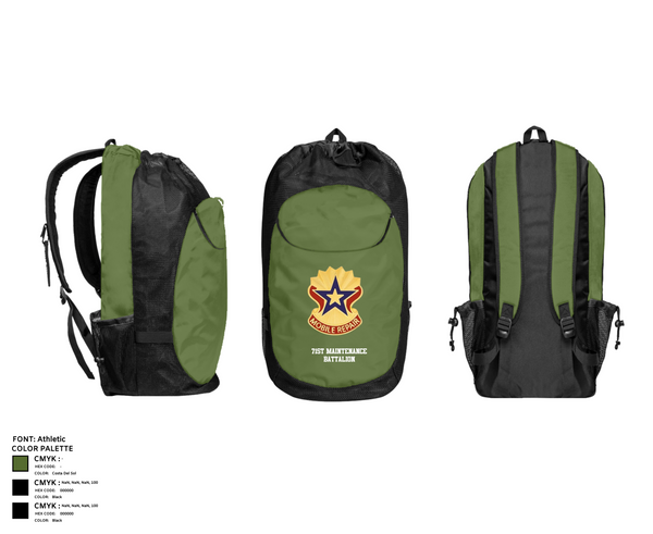 Gear Bag, 71st Maintenance Battalion, Army, Teamtime, Team time, sublimation, custom sports apparel, team uniforms, spirit wear, spiritwear, sports uniforms, custom shirts, team store, custom team store, fundraiser sports, apparel fundraiser