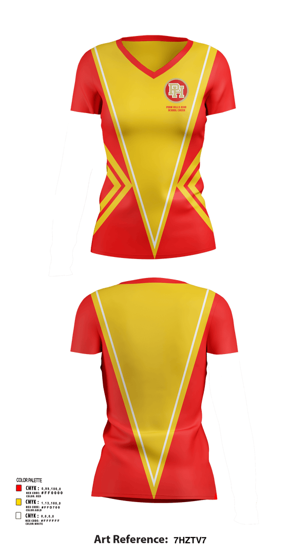 Womens Short Sleeve Vneck Shirt, Penn Hills High School Cheer, Cheer, Teamtime, Team time, sublimation, custom sports apparel, team uniforms, spirit wear, spiritwear, sports uniforms, custom shirts, team store, custom team store, fundraiser sports, apparel fundraiser
