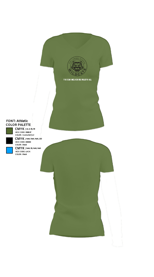Women's Short Sleeve Vneck Shirt, The Carmel School Volleyball, Women's Volleyball, Teamtime, Team time, sublimation, custom sports apparel, team uniforms, spirit wear, spiritwear, sports uniforms, custom shirts, team store, custom team store, fundraiser sports, apparel fundraiser