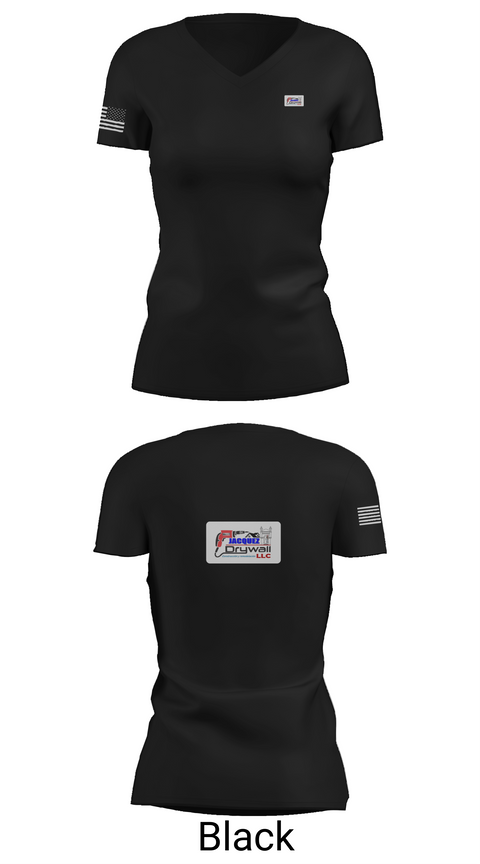 Womens Short Sleeve Vneck Shirt, Jacquez Drywall llc, , Teamtime, Team time, sublimation, custom sports apparel, team uniforms, spirit wear, spiritwear, sports uniforms, custom shirts, team store, custom team store, fundraiser sports, apparel fundraiser