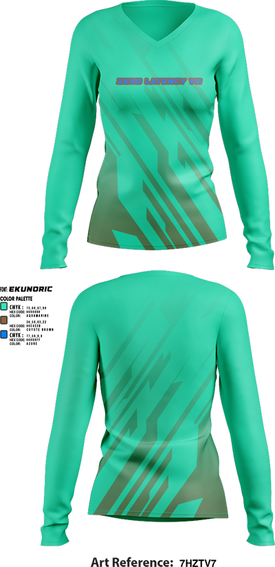 Zero latency VR 95430542 Women's Long Sleeve V-neck Shirt - 1