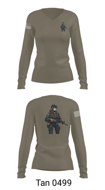 3d lsb 39792160 Women's Long Sleeve V-neck Shirt - 77
