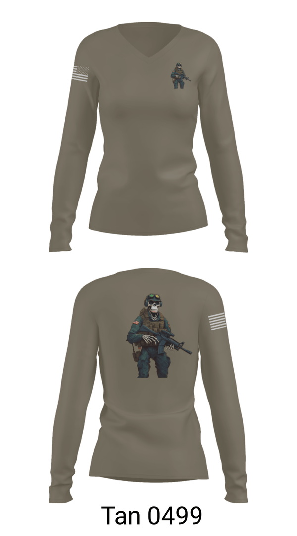 Women's Long Sleeve Vneck Shirt, 3d lsb, Marines, Teamtime, Team time, sublimation, custom sports apparel, team uniforms, spirit wear, spiritwear, sports uniforms, custom shirts, team store, custom team store, fundraiser sports, apparel fundraiser