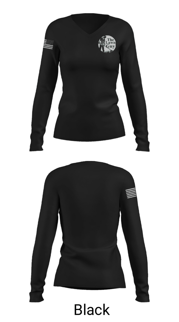 Women's Long Sleeve Vneck Shirt, The Lawn Guy, , Teamtime, Team time, sublimation, custom sports apparel, team uniforms, spirit wear, spiritwear, sports uniforms, custom shirts, team store, custom team store, fundraiser sports, apparel fundraiser