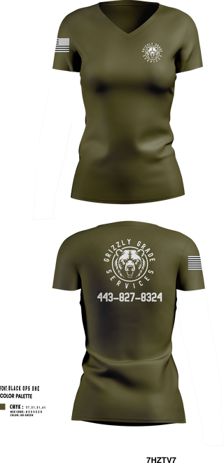 Womens Short Sleeve Vneck Shirt, Grizzly Grade Services, , Teamtime, Team time, sublimation, custom sports apparel, team uniforms, spirit wear, spiritwear, sports uniforms, custom shirts, team store, custom team store, fundraiser sports, apparel fundraiser