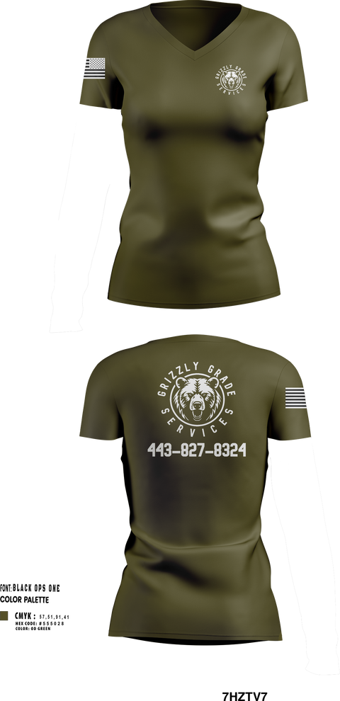Womens Short Sleeve Vneck Shirt, Grizzly Grade Services, , Teamtime, Team time, sublimation, custom sports apparel, team uniforms, spirit wear, spiritwear, sports uniforms, custom shirts, team store, custom team store, fundraiser sports, apparel fundraiser