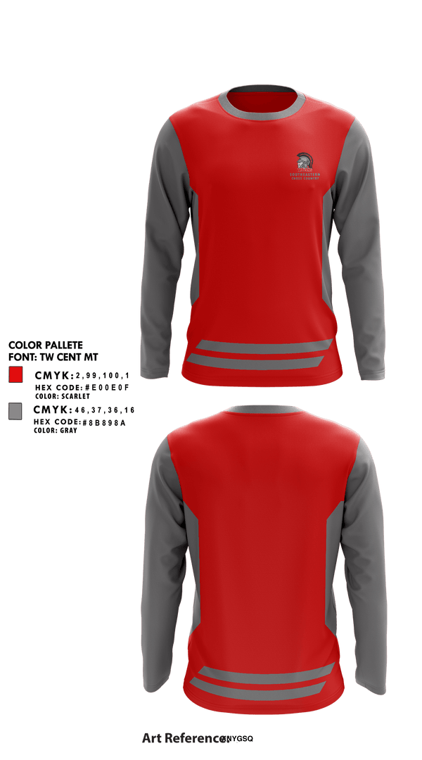 Long Sleeve Performance Shirt, Southeastern Senior High School Cross Country, Cross Country, Teamtime, Team time, sublimation, custom sports apparel, team uniforms, spirit wear, spiritwear, sports uniforms, custom shirts, team store, custom team store, fundraiser sports, apparel fundraiser