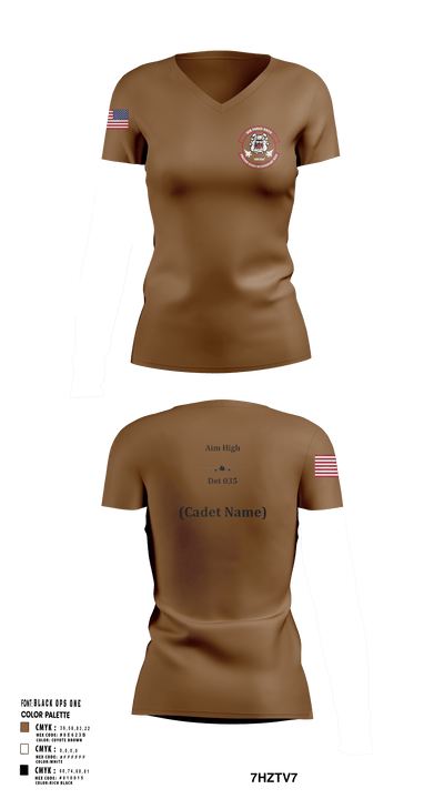 Detachment 035 78200386 Women's Short Sleeve V-neck Shirt - 111