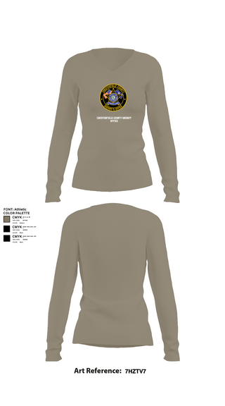 Womens Long Sleeve Vneck Shirt 1, Chesterfield County Sheriff Office, Police, Teamtime, Team time, sublimation, custom sports apparel, team uniforms, spirit wear, spiritwear, sports uniforms, custom shirts, team store, custom team store, fundraiser sports, apparel fundraiser