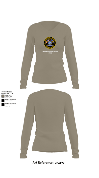 Chesterfield County Sheriff Office 79473922 Women's Long Sleeve V-neck Shirt -1 59