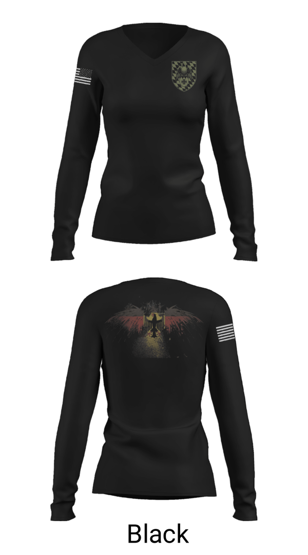 Women's Long Sleeve Vneck Shirt, 3./HSchRgt1, Army, Teamtime, Team time, sublimation, custom sports apparel, team uniforms, spirit wear, spiritwear, sports uniforms, custom shirts, team store, custom team store, fundraiser sports, apparel fundraiser