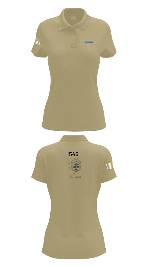Womens Short Sleeve Performance Polo, TN VFW, Army, Teamtime, Team time, sublimation, custom sports apparel, team uniforms, spirit wear, spiritwear, sports uniforms, custom shirts, team store, custom team store, fundraiser sports, apparel fundraiser