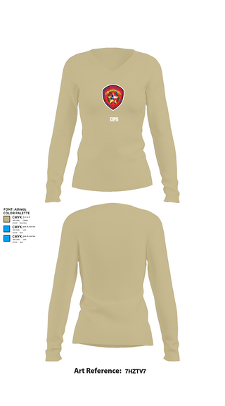 Womens Long Sleeve Vneck Shirt, DPS, Police, Teamtime, Team time, sublimation, custom sports apparel, team uniforms, spirit wear, spiritwear, sports uniforms, custom shirts, team store, custom team store, fundraiser sports, apparel fundraiser