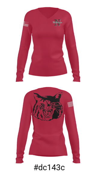 Women's Long Sleeve Vneck Shirt, Newark High School Softball, Softball, Teamtime, Team time, sublimation, custom sports apparel, team uniforms, spirit wear, spiritwear, sports uniforms, custom shirts, team store, custom team store, fundraiser sports, apparel fundraiser