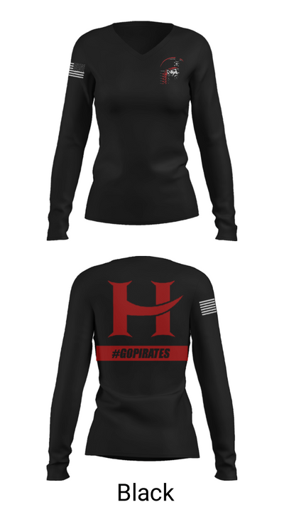 Hart High School Volleyball 58009520 Women's Long Sleeve V-neck Shirt - 35