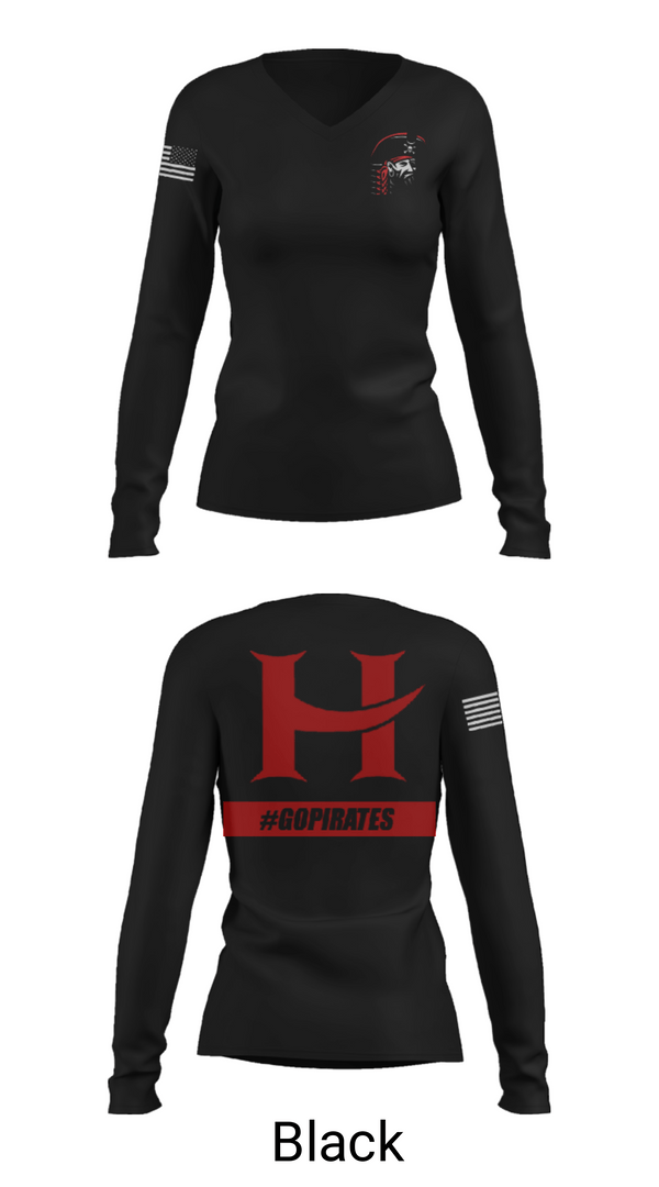 Women's Long Sleeve Vneck Shirt, Hart High School Volleyball, Women's Volleyball, Teamtime, Team time, sublimation, custom sports apparel, team uniforms, spirit wear, spiritwear, sports uniforms, custom shirts, team store, custom team store, fundraiser sports, apparel fundraiser
