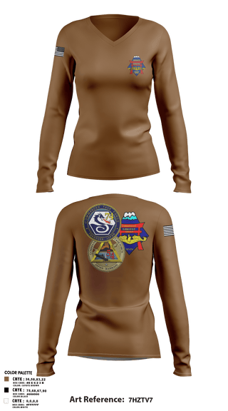 Womens Long Sleeve Vneck Shirt, Submarine Group 7 N4, Navy, Teamtime, Team time, sublimation, custom sports apparel, team uniforms, spirit wear, spiritwear, sports uniforms, custom shirts, team store, custom team store, fundraiser sports, apparel fundraiser
