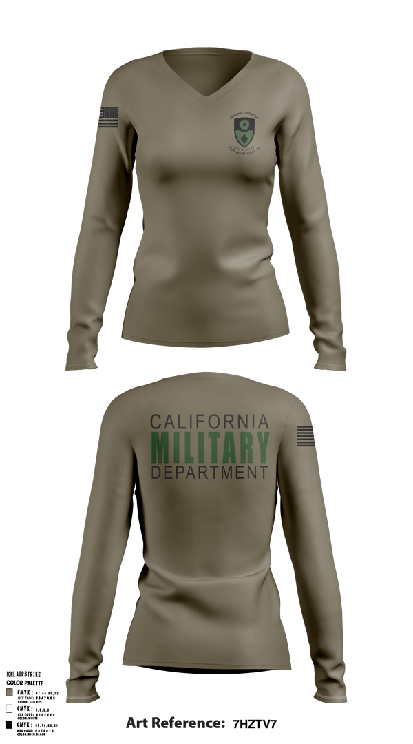 Womens Long Sleeve Vneck Shirt, 143rd Military Police SPT DET, National Guard, Teamtime, Team time, sublimation, custom sports apparel, team uniforms, spirit wear, spiritwear, sports uniforms, custom shirts, team store, custom team store, fundraiser sports, apparel fundraiser