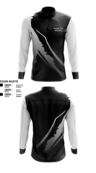 Quarter Zip Jacket, Temple Wrestling Club, Wrestling, Teamtime, Team time, sublimation, custom sports apparel, team uniforms, spirit wear, spiritwear, sports uniforms, custom shirts, team store, custom team store, fundraiser sports, apparel fundraiser